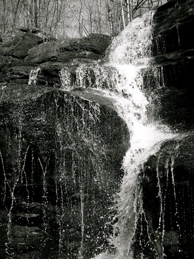 Joy Rushes Upon a Slick Ledge BW ©2014 Becca for MGP&D