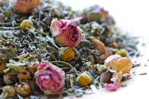 Dried herbs and roses